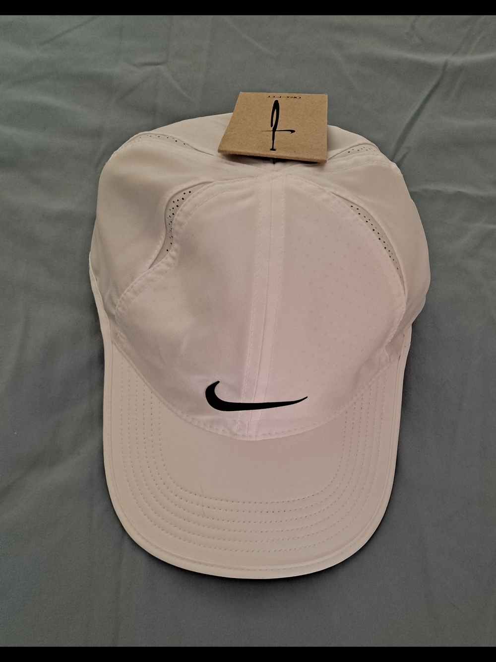 Nike White Club Cap Black Logo Men's Size M/L